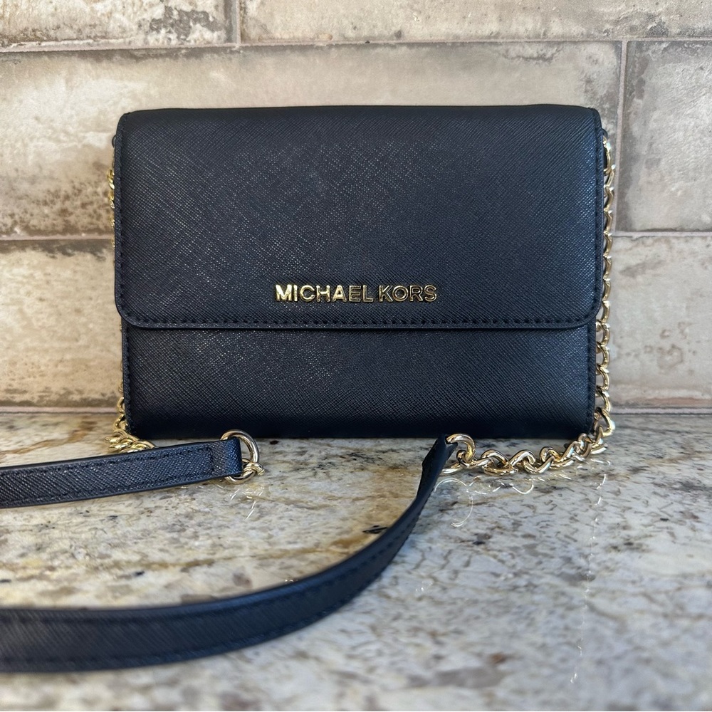 Michael Kors Black Leather Crossbody